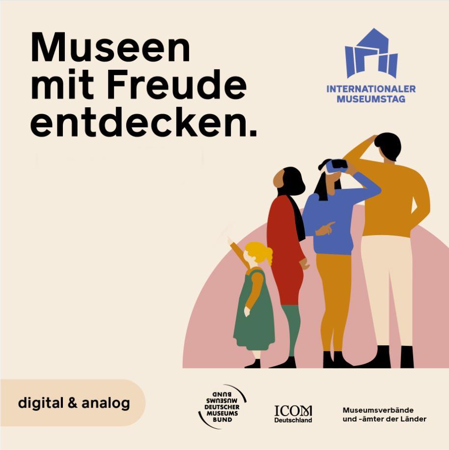 Internationaler Museumstag Logo mit unterschiedlichen Menschen