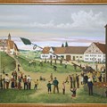 Ölgemälde "Aufrichtung des Maibaumes" von Otto Schorer