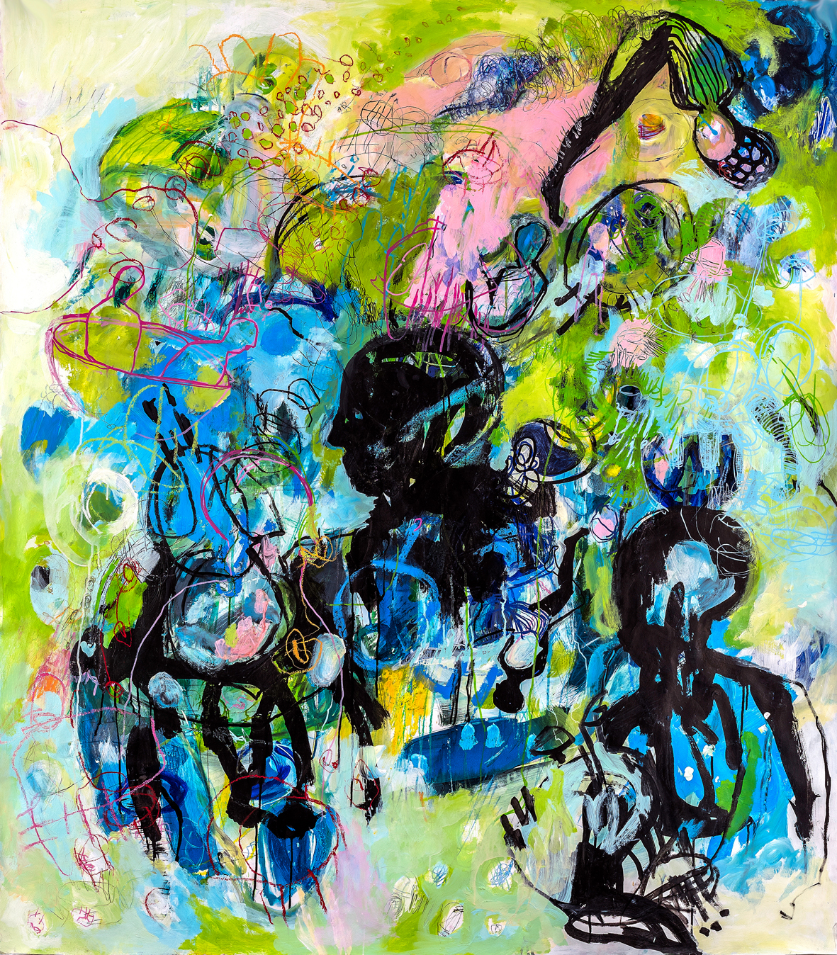 Gemälde von Daniela Kammerer in kräftigen blau-grün-Tönen